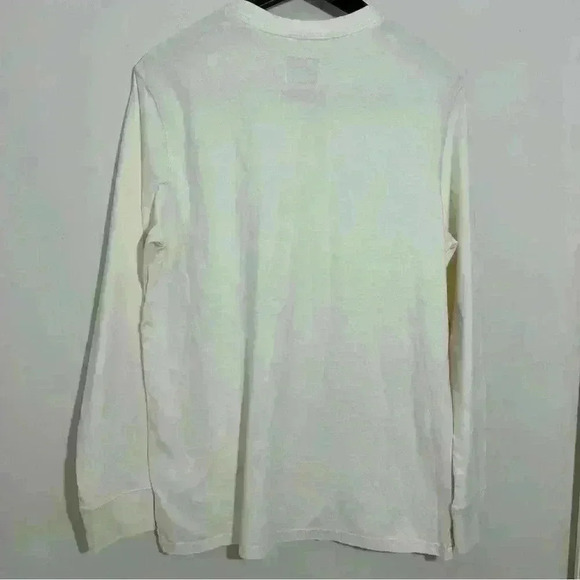 Long Sleeve Pocket Tee White Soft Everyday Casual Top Size M - Picture 5 of 6